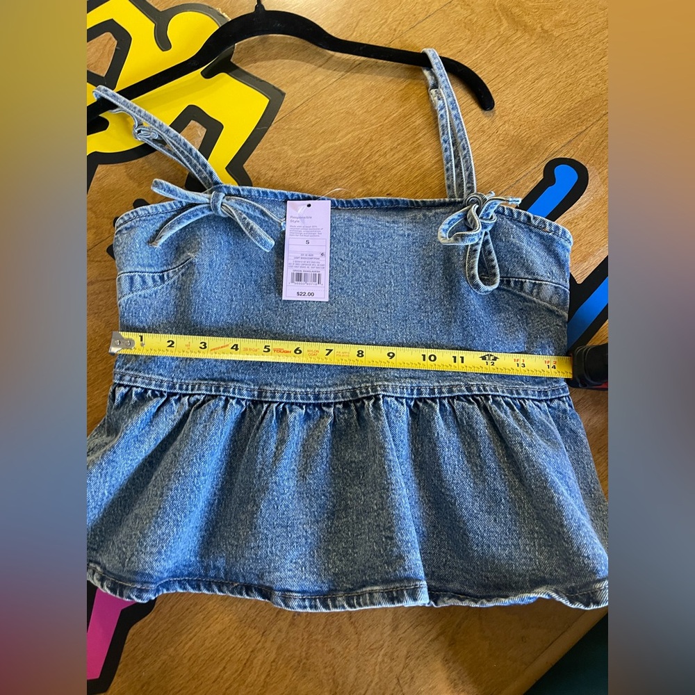 Wild Fable Denim Peplum Tank Top - Picture 5 of 6